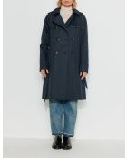 Authentischer Tangry-Trenchcoat aus reiner Baumwolle in Marineblau
