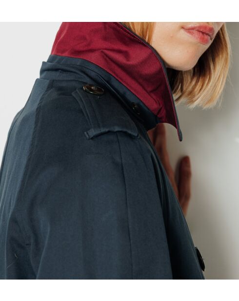 Authentischer Tangry-Trenchcoat aus reiner Baumwolle in Marineblau