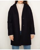 Manteau Brillant oversize en drap de laine bleu marine