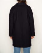 Manteau Brillant oversize en drap de laine bleu marine