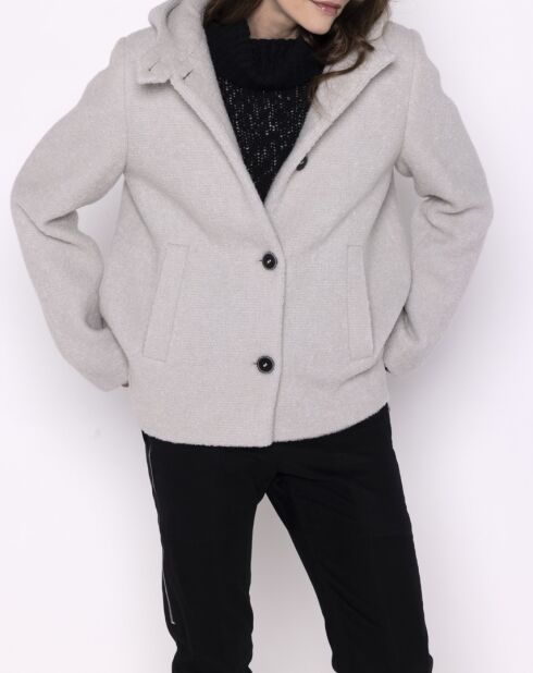 Korte jas van Cormoz in bouclette van steenwolmix