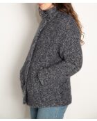 Donkerblauwe korte jas van tweedwolmix Somain