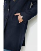 Maranta langer marineblauer Mantel aus Wollmischung