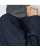 Maranta langer marineblauer Mantel aus Wollmischung