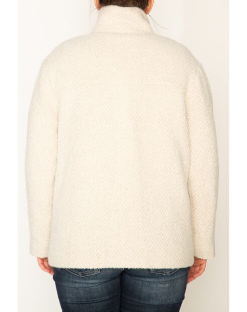 Kurzmantel Somain aus ecrufarbener Mohairmischung