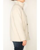 Korte jas van Somain in een ecru-mohairmix