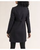 Cappotto Chabottes da donna in panno di lana blu marino