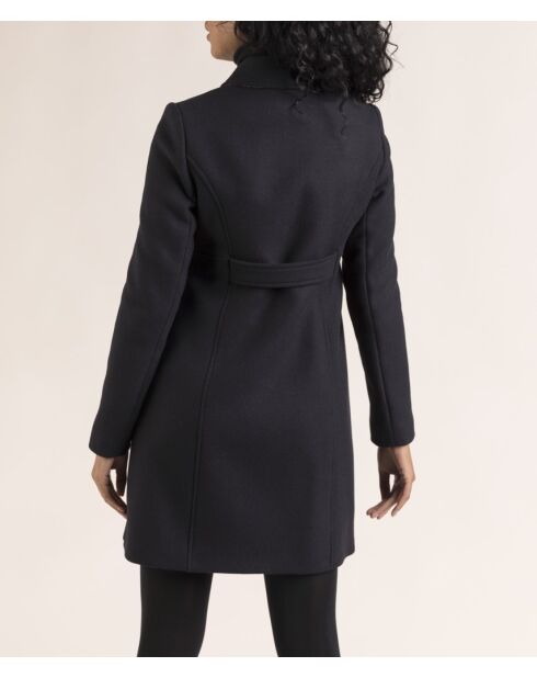 Cappotto Chabottes da donna in panno di lana blu marino