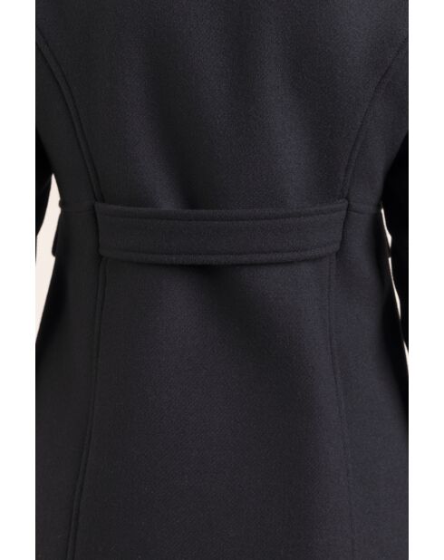 Cappotto Chabottes da donna in panno di lana blu marino