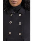 Cappotto Chabottes da donna in panno di lana blu marino