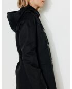 Authentischer Tangry-Trenchcoat aus reiner schwarzer Baumwolle