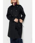 Authentischer Tangry-Trenchcoat aus reiner schwarzer Baumwolle