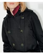 Authentischer Tangry-Trenchcoat aus reiner schwarzer Baumwolle