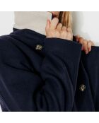 Authentieke Prunier marineblauwe erwtenjas van wolmix voor dames