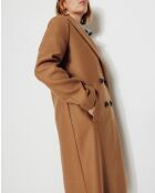 Abrigo recto Senlis de lana camel