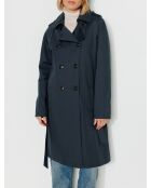 Authentischer Tangry-Trenchcoat aus reiner Baumwolle in Marineblau