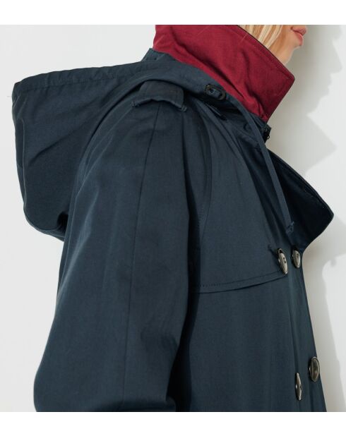 Authentischer Tangry-Trenchcoat aus reiner Baumwolle in Marineblau