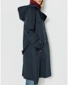 Authentischer Tangry-Trenchcoat aus reiner Baumwolle in Marineblau