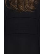 Damenmantel mit Blumenmuster aus schwarzem Wollstoff