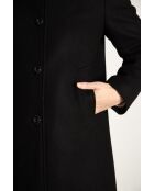 Schwarzer Mantel aus Wollmischung mit hohem Kragen von Boval