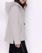 Korte jas van Cormoz in bouclette van steenwolmix