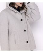 Korte jas van Cormoz in bouclette van steenwolmix