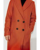 Gerader Mantel Senlis aus orangefarbenem Wolltuch