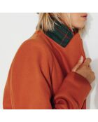 Gerader Mantel Senlis aus orangefarbenem Wolltuch