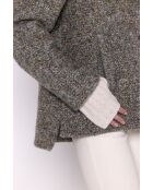 Cappotto corto con cappuccio Cormoz in misto lana multicolore