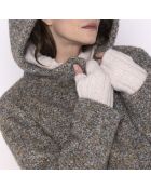 Cappotto corto con cappuccio Cormoz in misto lana multicolore