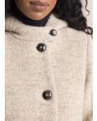 Cormoz korte jas met capuchon van beige wolmix