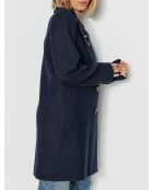 Maranta langer marineblauer Mantel aus Wollmischung