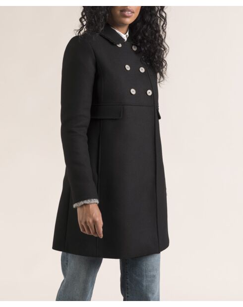 Cappotto Chabottes da donna in panno di lana nero