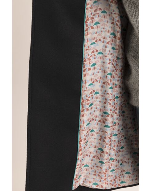 Cappotto Chabottes da donna in panno di lana nero
