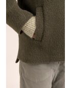 Cormoz cropped bouclette-jas van kaki wolmix