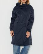 Großer, marineblauer Parka aus Ripstop-Stoff von Caussade