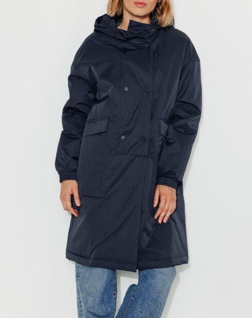 Großer, marineblauer Parka aus Ripstop-Stoff von Caussade