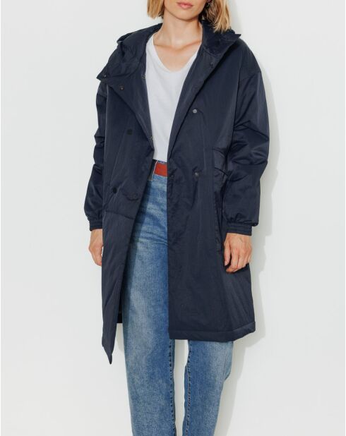 Großer, marineblauer Parka aus Ripstop-Stoff von Caussade