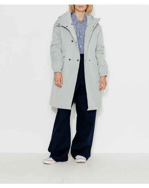 Großer übergroßer Caussade-Parka aus hellgrauem Ripstop-Stoff