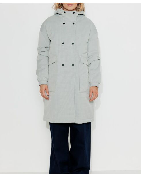 Großer übergroßer Caussade-Parka aus hellgrauem Ripstop-Stoff