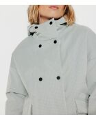 Großer übergroßer Caussade-Parka aus hellgrauem Ripstop-Stoff