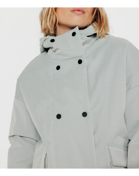 Großer übergroßer Caussade-Parka aus hellgrauem Ripstop-Stoff