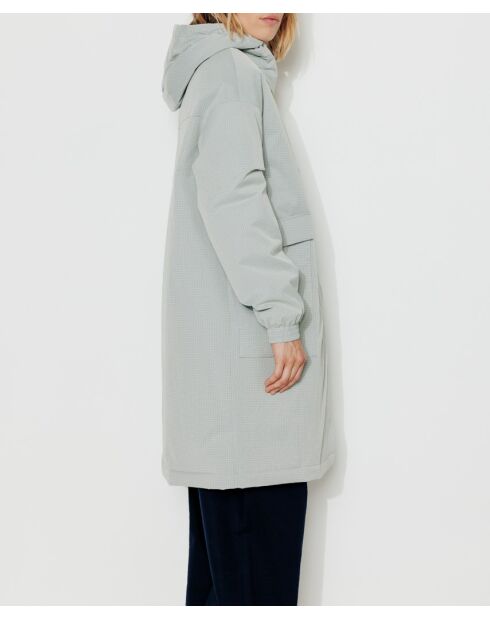 Großer übergroßer Caussade-Parka aus hellgrauem Ripstop-Stoff