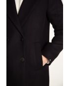 Rechte jas van Senlis in marineblauwe wollen stof