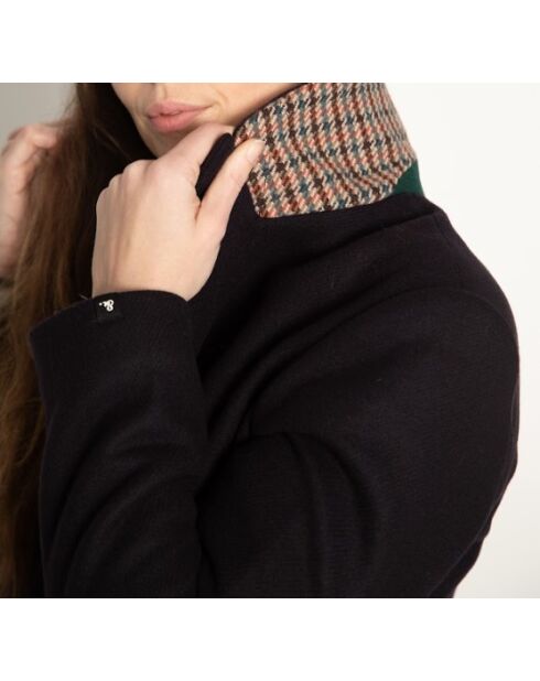 Rechte jas van Senlis in marineblauwe wollen stof