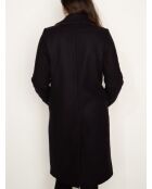 Rechte jas van Senlis in marineblauwe wollen stof