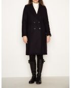 Rechte jas van Senlis in marineblauwe wollen stof