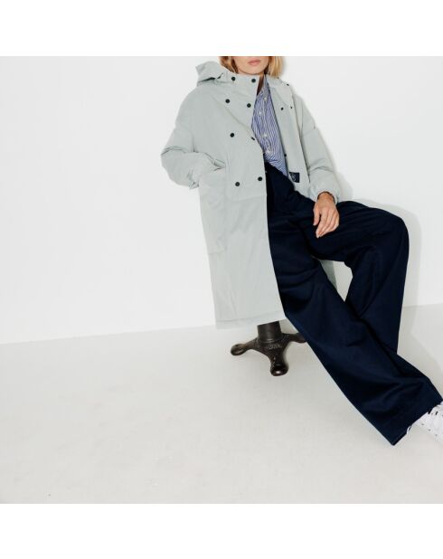 Großer übergroßer Caussade-Parka aus hellgrauem Ripstop-Stoff