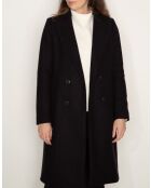 Rechte jas van Senlis in marineblauwe wollen stof