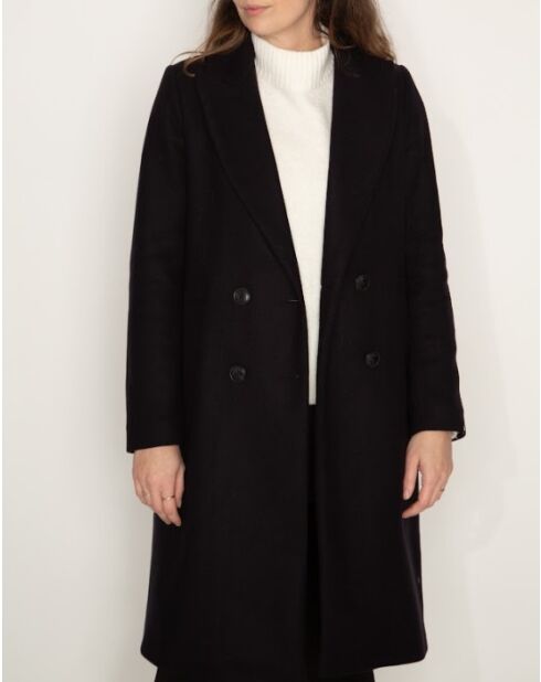 Rechte jas van Senlis in marineblauwe wollen stof